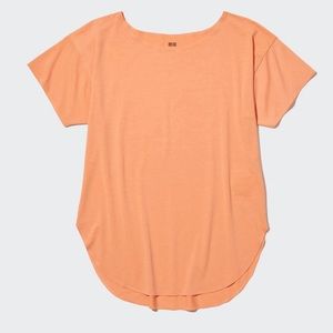 UNIQLO AIRism Seamless Boat Neck Short Sleeve Long T-Shirt Size Small